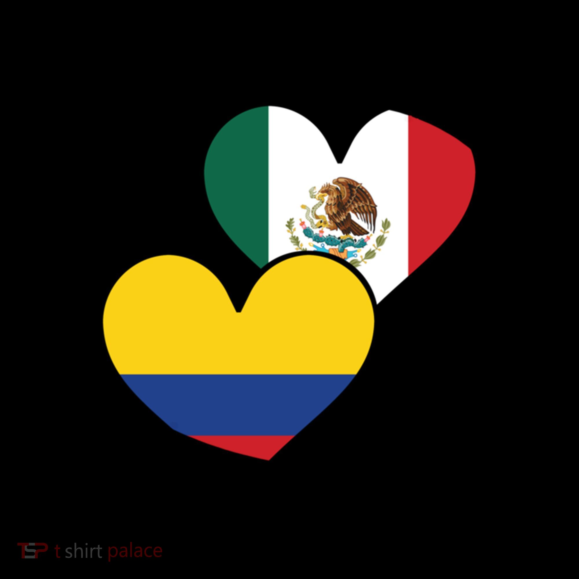 Mexican Colombian Heart Flags Mexico Colombia Gift Coffee Mug