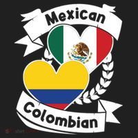 Mexican Colombian Heart Flags Mexico Colombia Gift Beanie thumb 2
