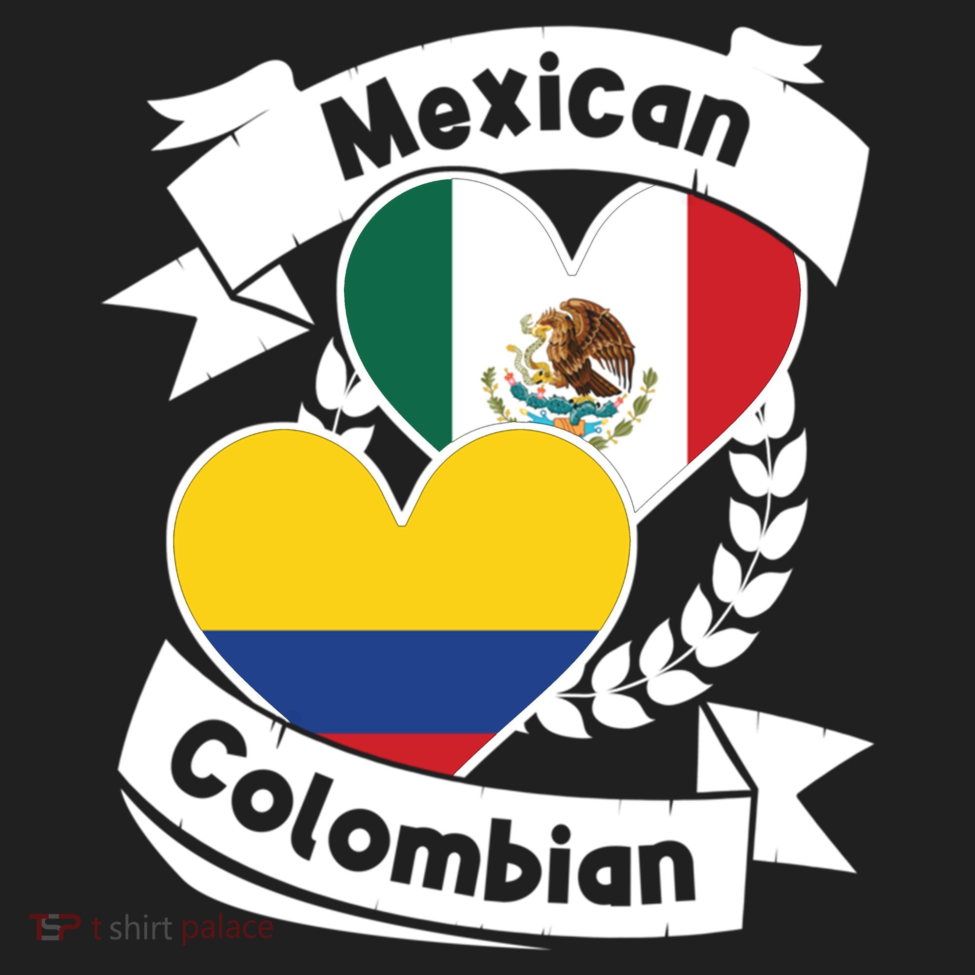 Mexican Colombian Heart Flags Mexico Colombia Gift Beanie
