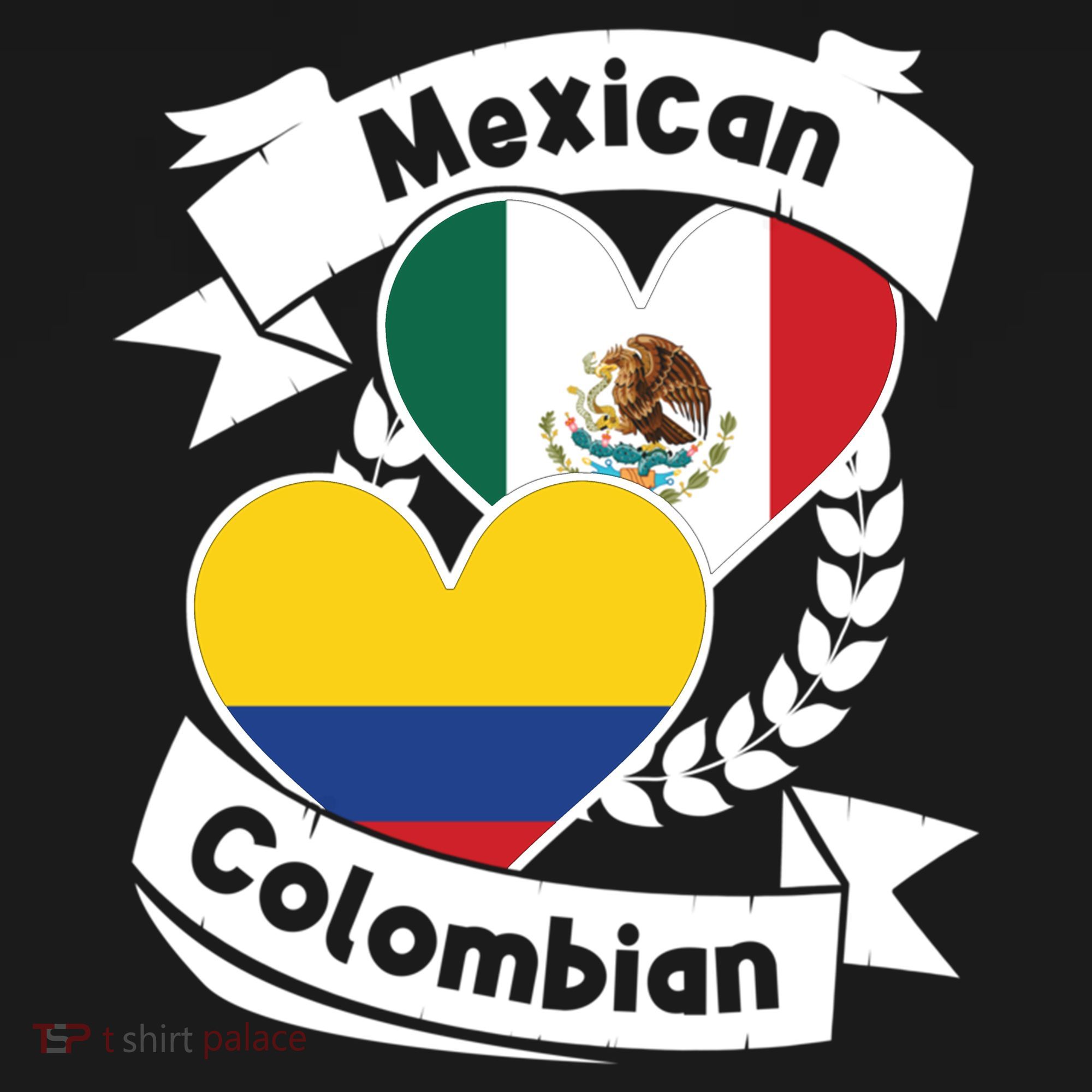 Mexican Colombian Heart Flags Mexico Colombia Gift Women's Hoodie