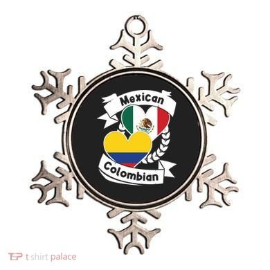 Mexican Colombian Heart Flags Mexico Colombia Gift Ornament