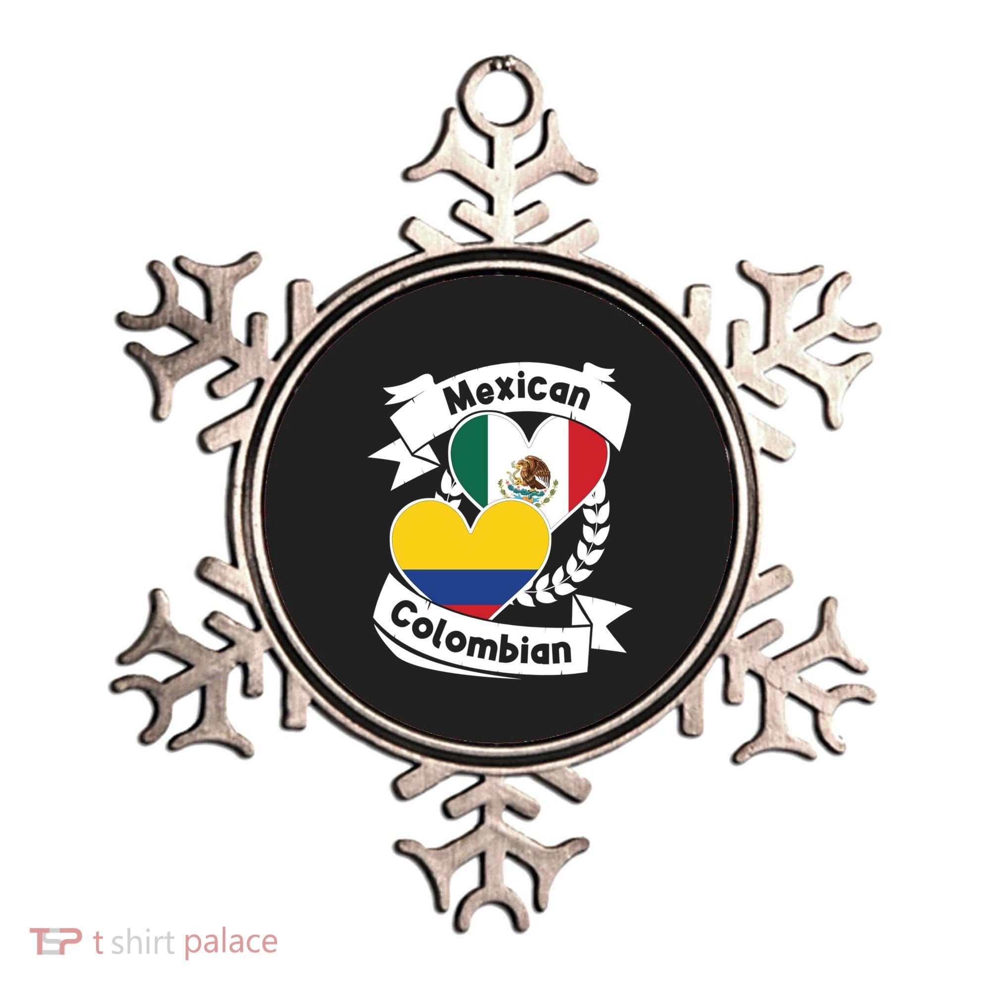 Mexican Colombian Heart Flags Mexico Colombia Gift Ornament