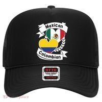 Mexican Colombian Heart Flags Mexico Colombia Gift Hat thumb 0