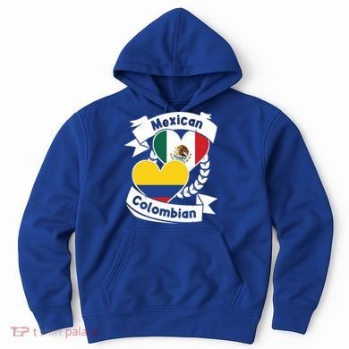 Mexican Colombian Heart Flags Mexico Colombia Gift Hoodie