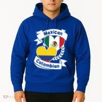 Mexican Colombian Heart Flags Mexico Colombia Gift Hoodie thumb 2