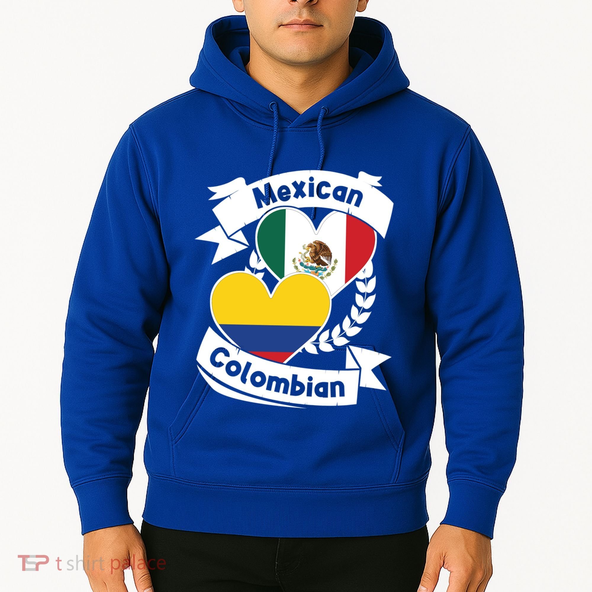 Mexican Colombian Heart Flags Mexico Colombia Gift Hoodie