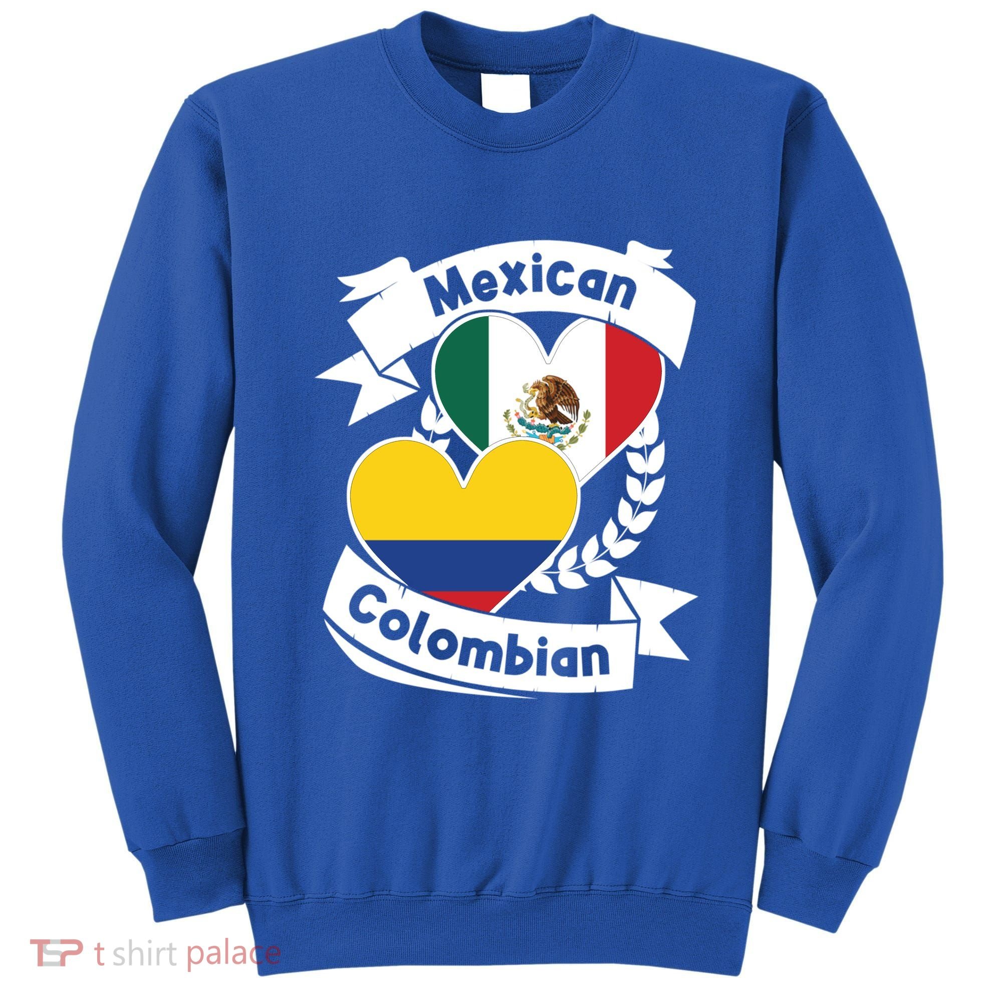 Mexican Colombian Heart Flags Mexico Colombia Gift Sweatshirt