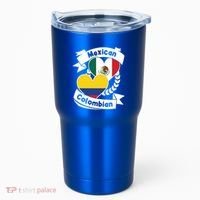 Mexican Colombian Heart Flags Mexico Colombia Gift Tumbler thumb 0
