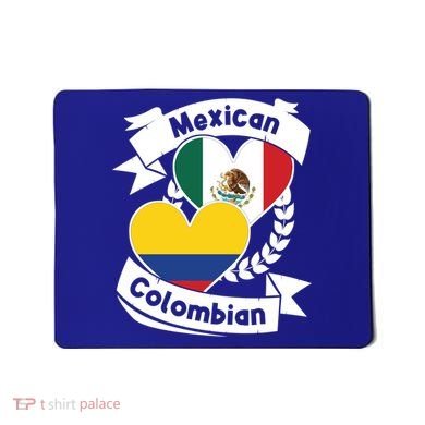 Mexican Colombian Heart Flags Mexico Colombia Gift Mousepad
