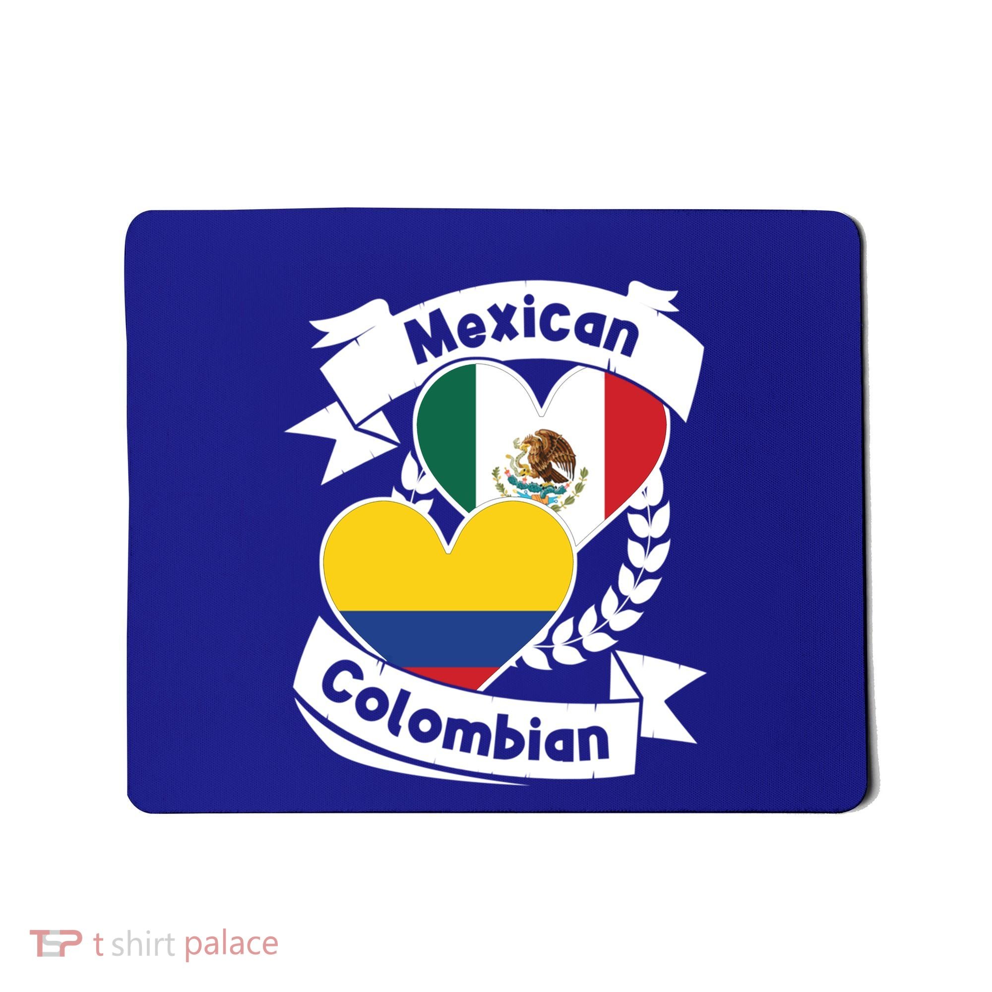 Mexican Colombian Heart Flags Mexico Colombia Gift Mousepad