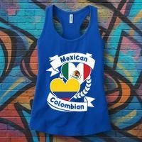 Mexican Colombian Heart Flags Mexico Colombia Gift Women's Tank Top thumb 3