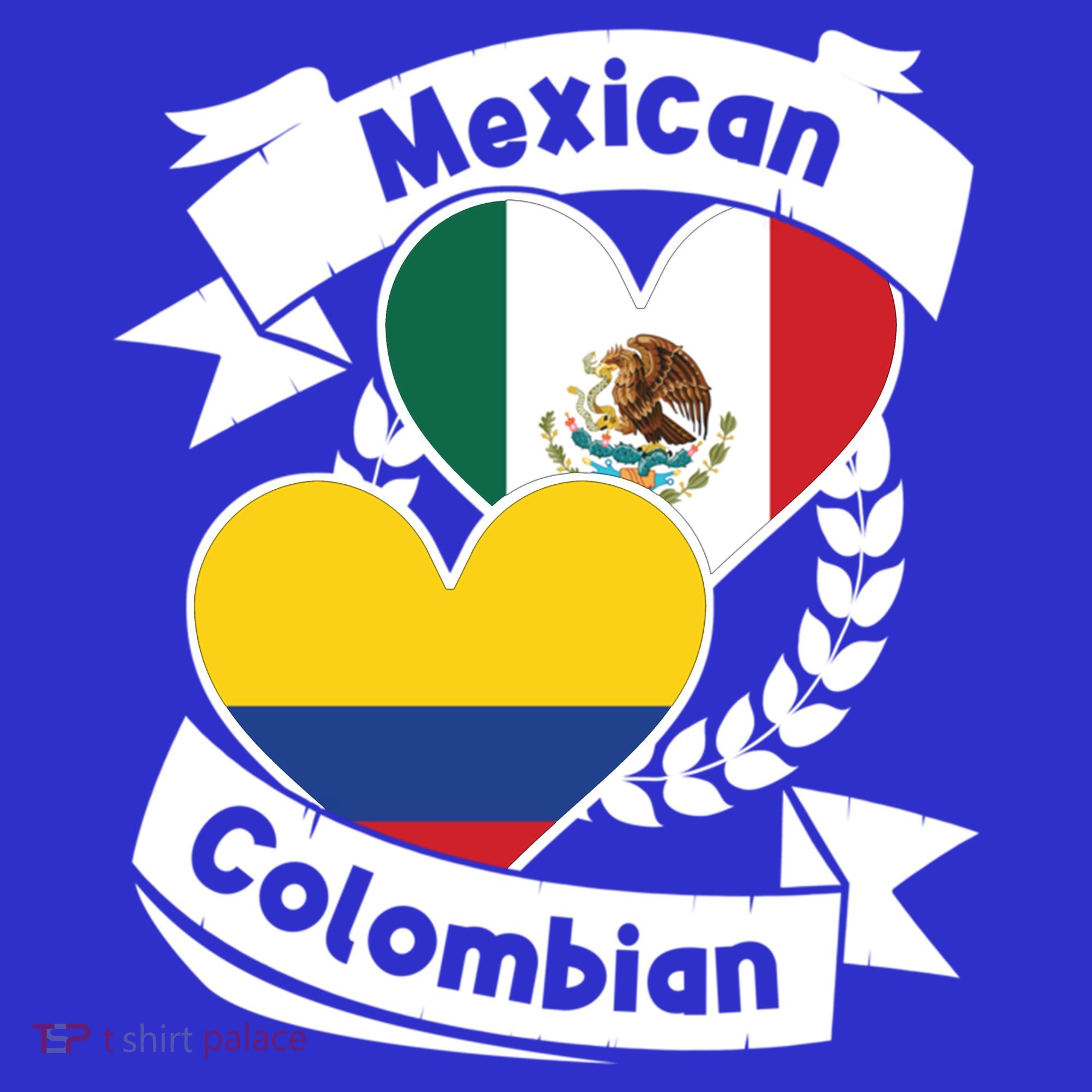 Mexican Colombian Heart Flags Mexico Colombia Gift Women's Tank Top