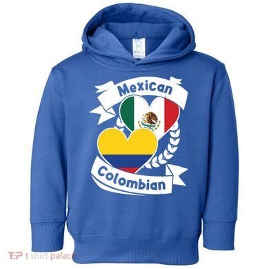 Mexican Colombian Heart Flags Mexico Colombia Gift Toddler Hoodie