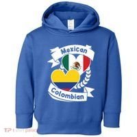 Mexican Colombian Heart Flags Mexico Colombia Gift Toddler Hoodie thumb 0