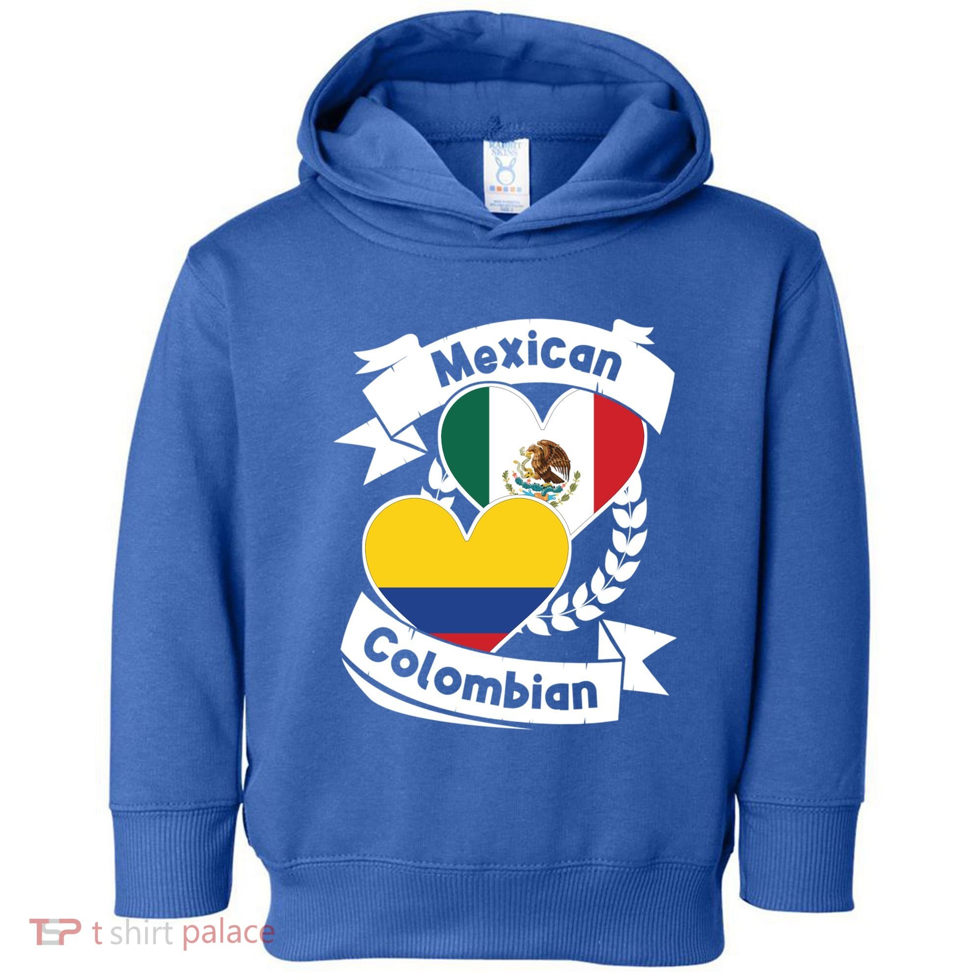 Mexican Colombian Heart Flags Mexico Colombia Gift Toddler Hoodie