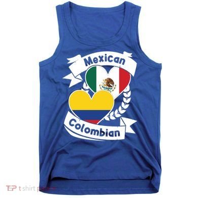 Mexican Colombian Heart Flags Mexico Colombia Gift Tank Top