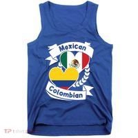 Mexican Colombian Heart Flags Mexico Colombia Gift Tank Top thumb 0