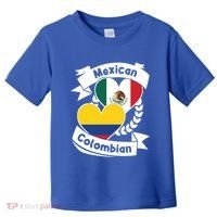Mexican Colombian Heart Flags Mexico Colombia Gift Toddler T-Shirt thumb 0