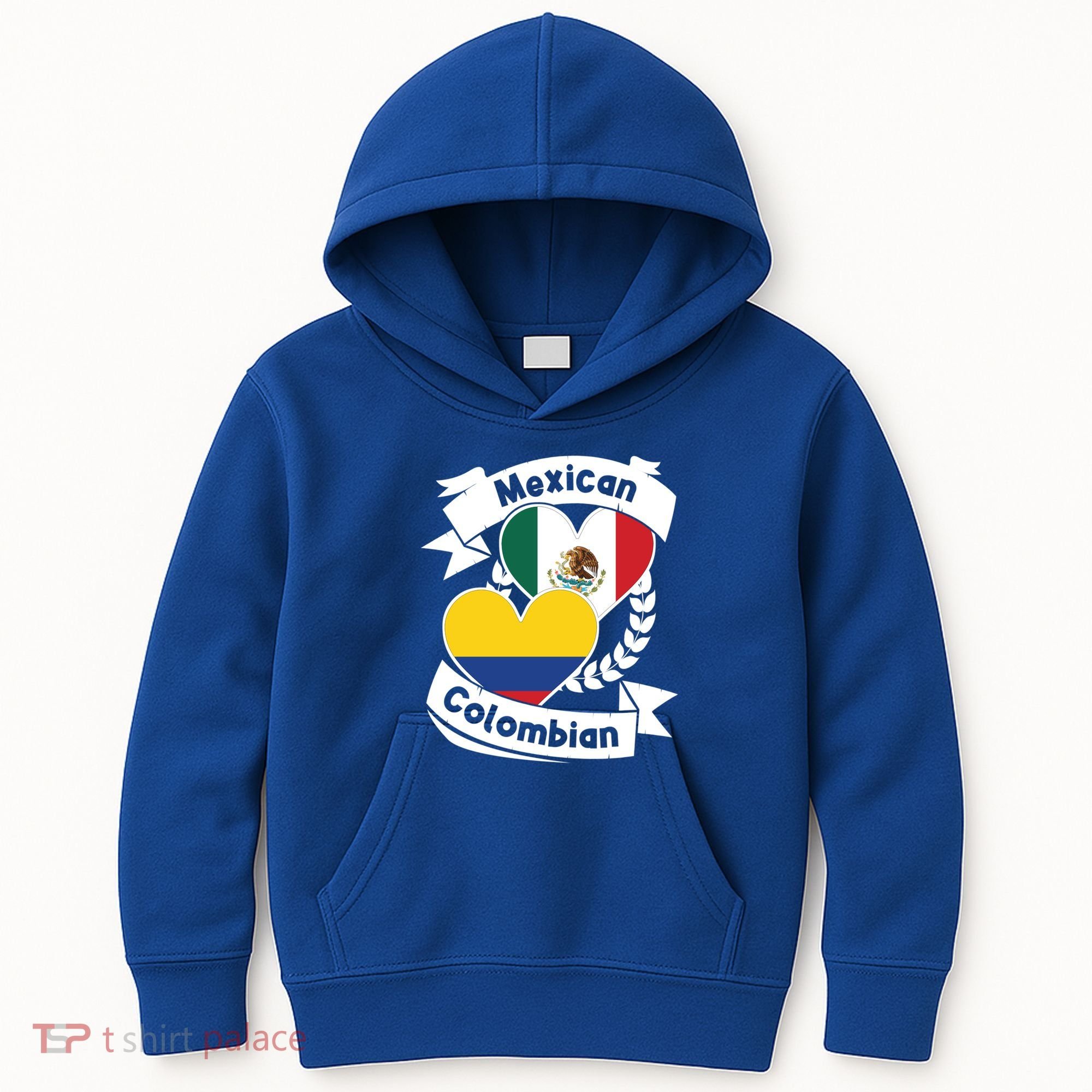 Mexican Colombian Heart Flags Mexico Colombia Gift Kids Hoodie