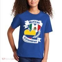 Mexican Colombian Heart Flags Mexico Colombia Gift Kids T-Shirt thumb 2