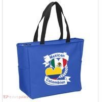 Mexican Colombian Heart Flags Mexico Colombia Gift Tote Bag thumb 2