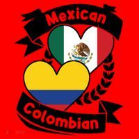 Mexican Colombian Heart Flags Mexico Colombia Gift Santa Hat thumb 1