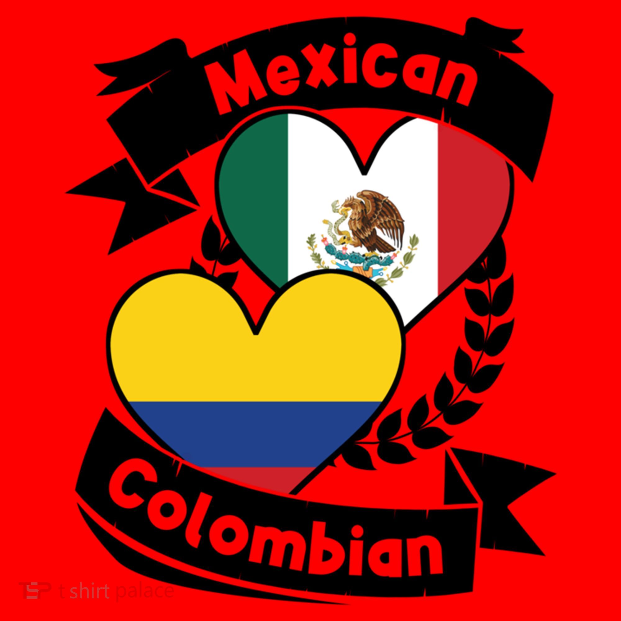 Mexican Colombian Heart Flags Mexico Colombia Gift Santa Hat