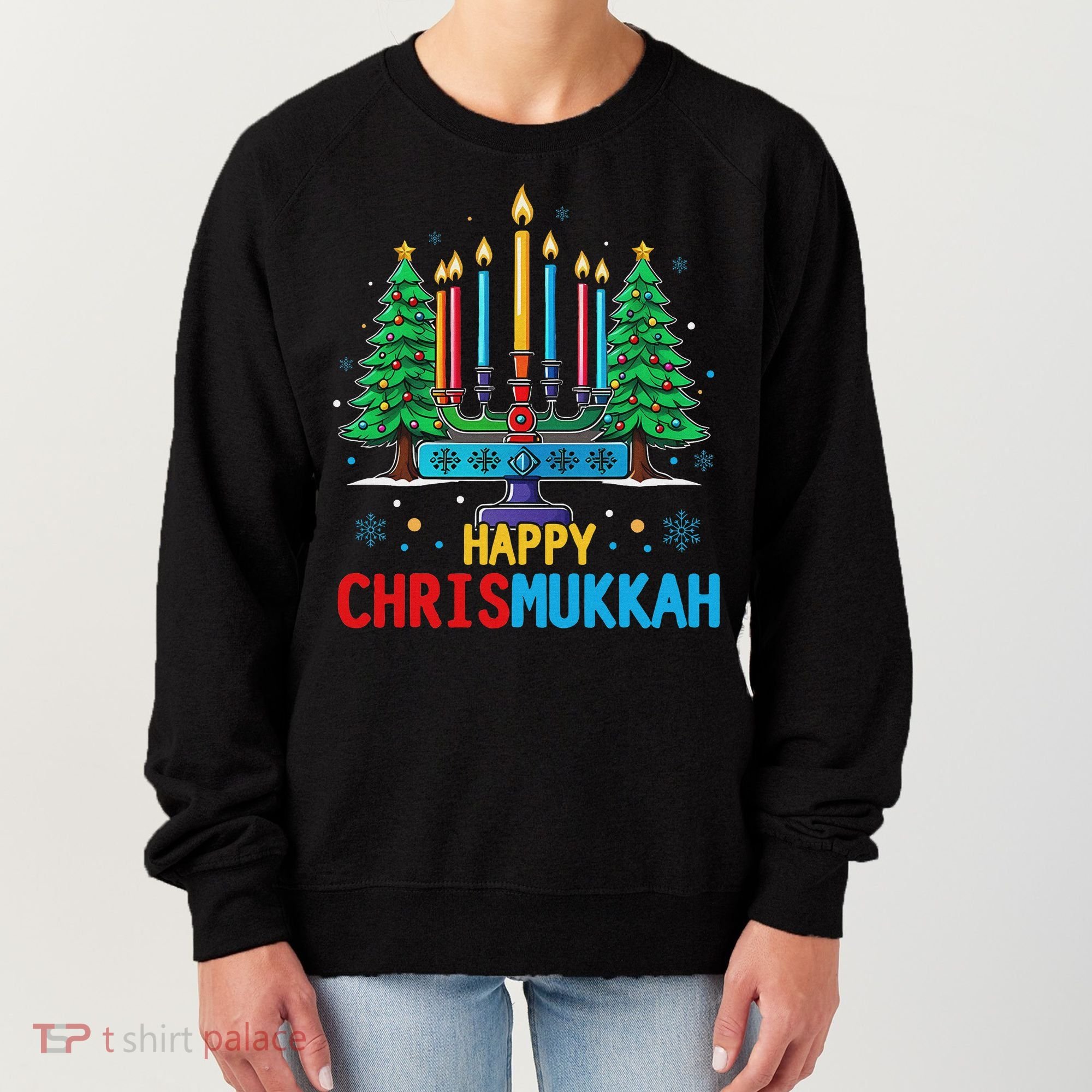 Merry Chrismukkah Happy Christmas Hanukkah Women's Sweatshirt