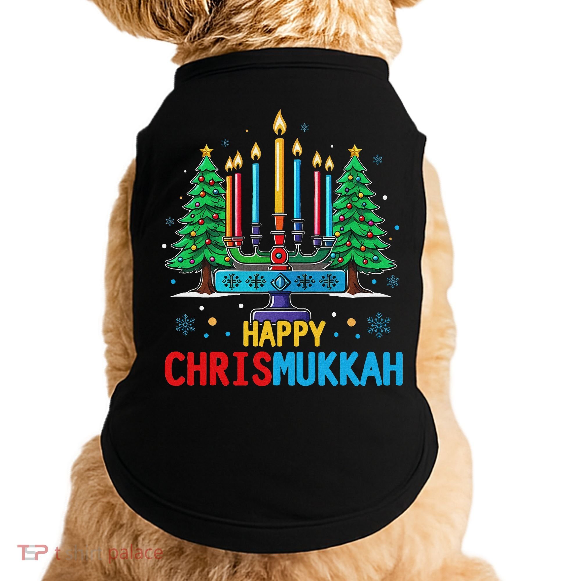 Merry Chrismukkah Happy Christmas Hanukkah Doggie Tank