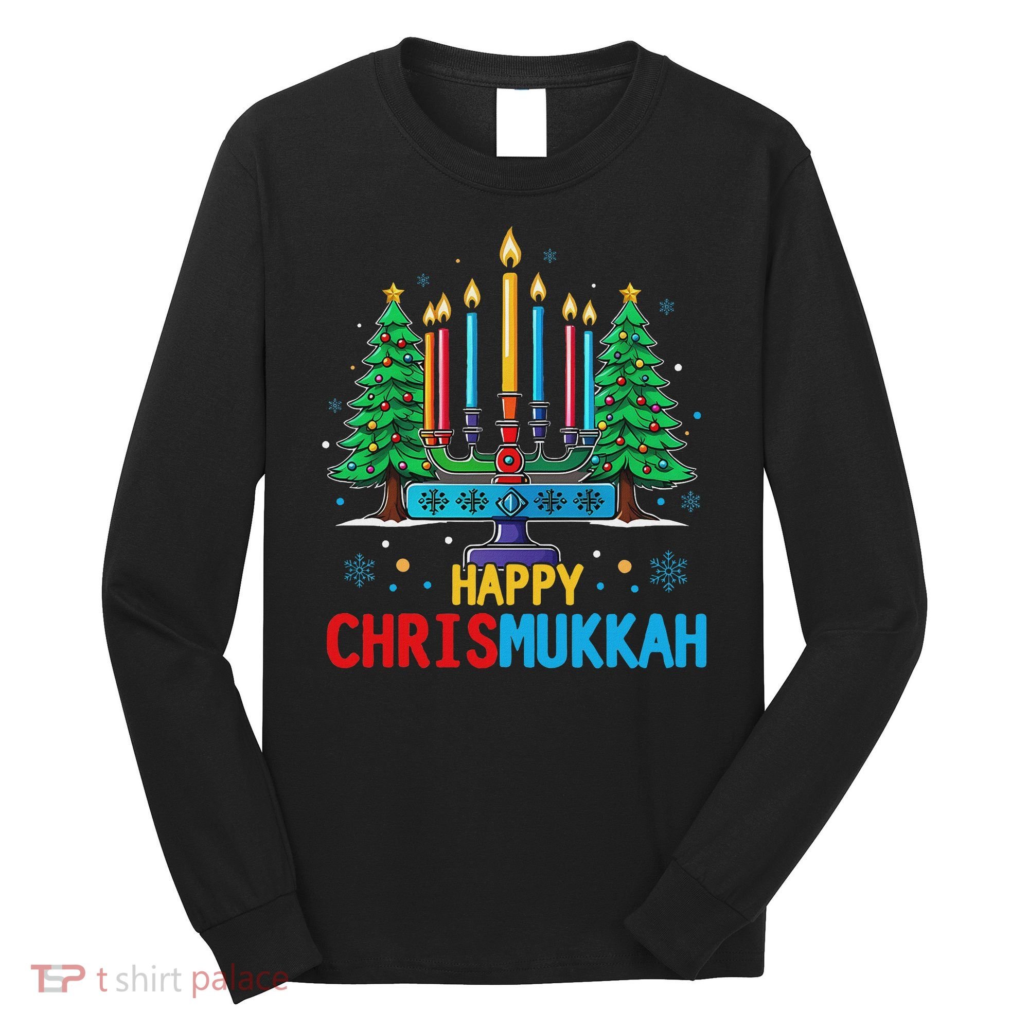 Merry Chrismukkah Happy Christmas Hanukkah Long Sleeve Shirt