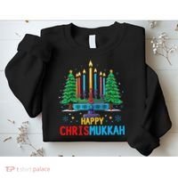 Merry Chrismukkah Happy Christmas Hanukkah Sweatshirt thumb 2