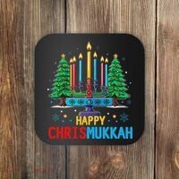 Merry Chrismukkah Happy Christmas Hanukkah Coaster thumb 0