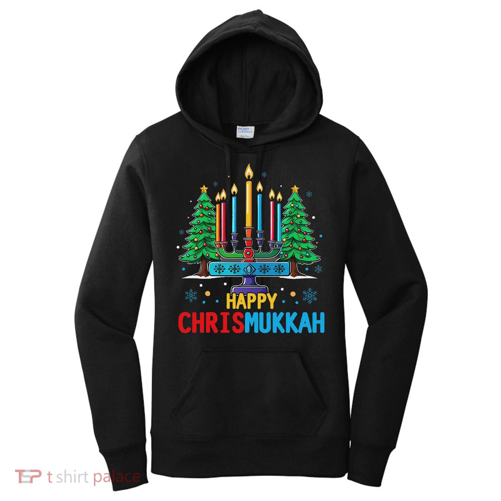 Merry Chrismukkah Happy Christmas Hanukkah Women's Hoodie
