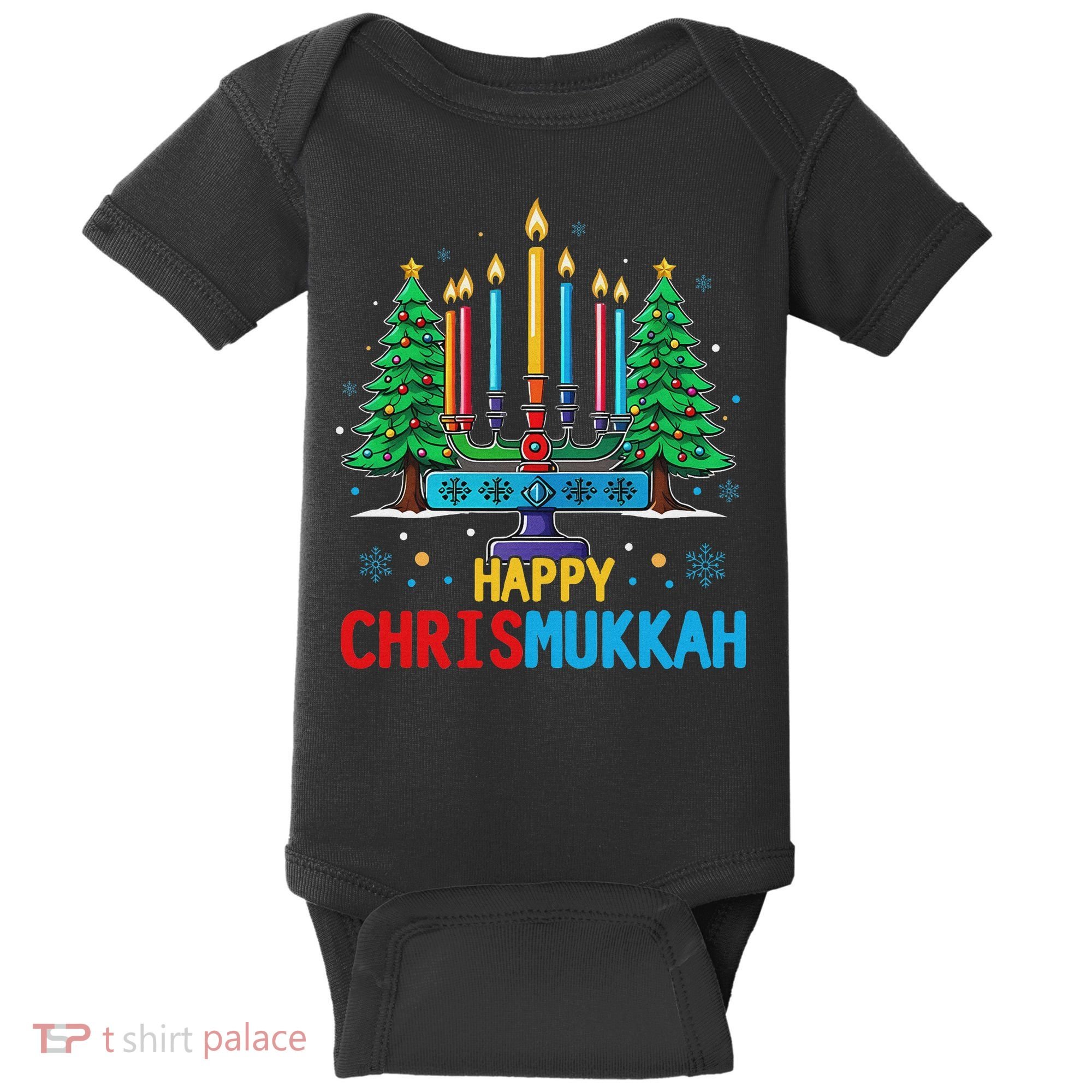 Merry Chrismukkah Happy Christmas Hanukkah Baby Bodysuit