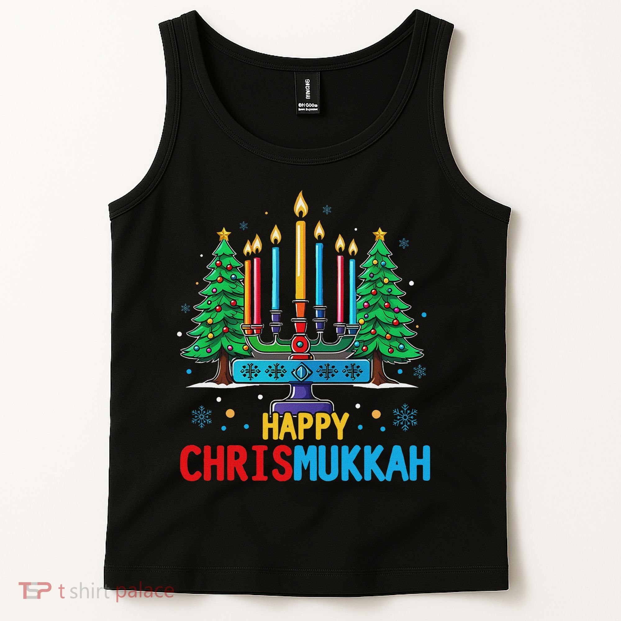 Merry Chrismukkah Happy Christmas Hanukkah Tank Top