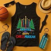Merry Chrismukkah Happy Christmas Hanukkah Tank Top thumb 4