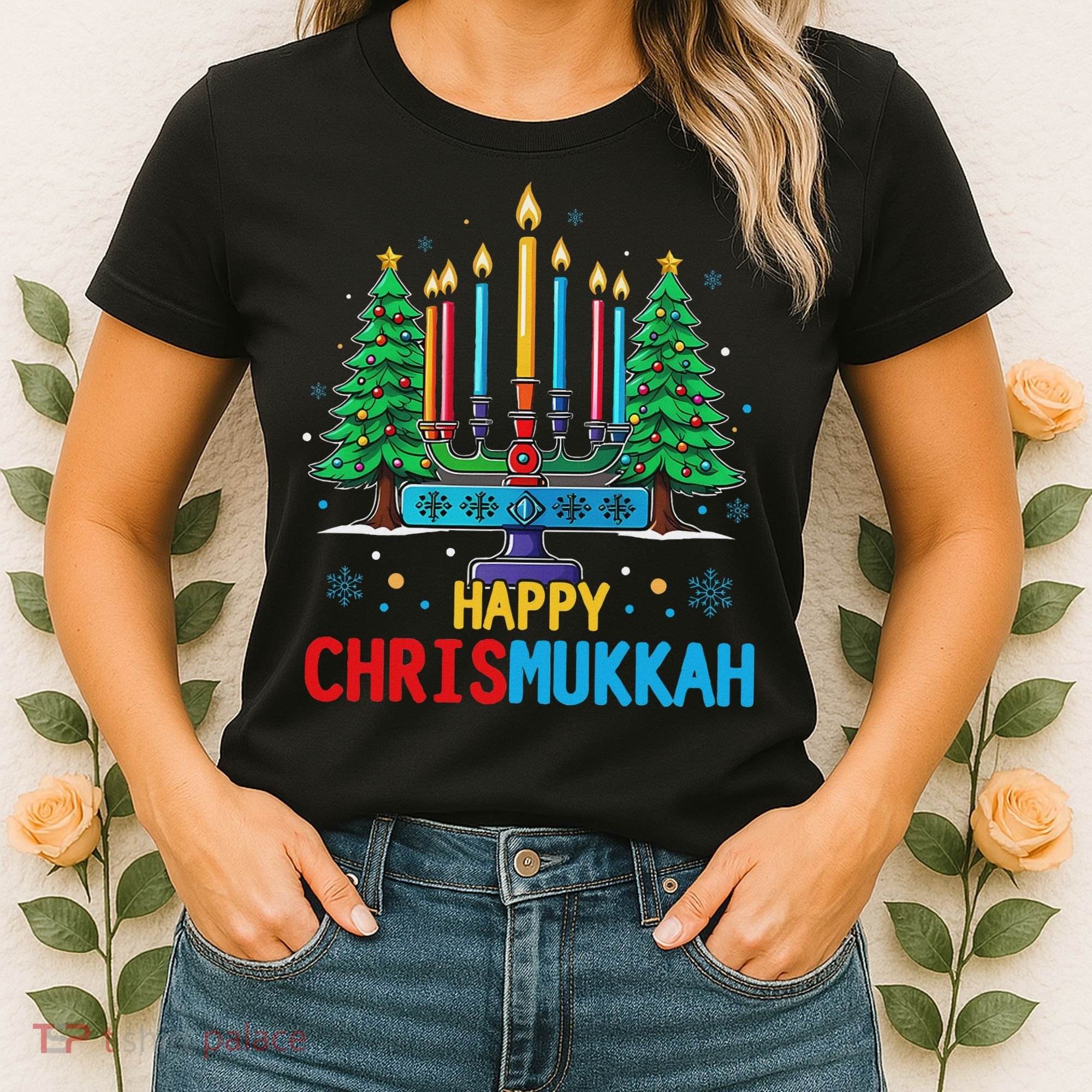 Merry Chrismukkah Happy Christmas Hanukkah Women's T-Shirt