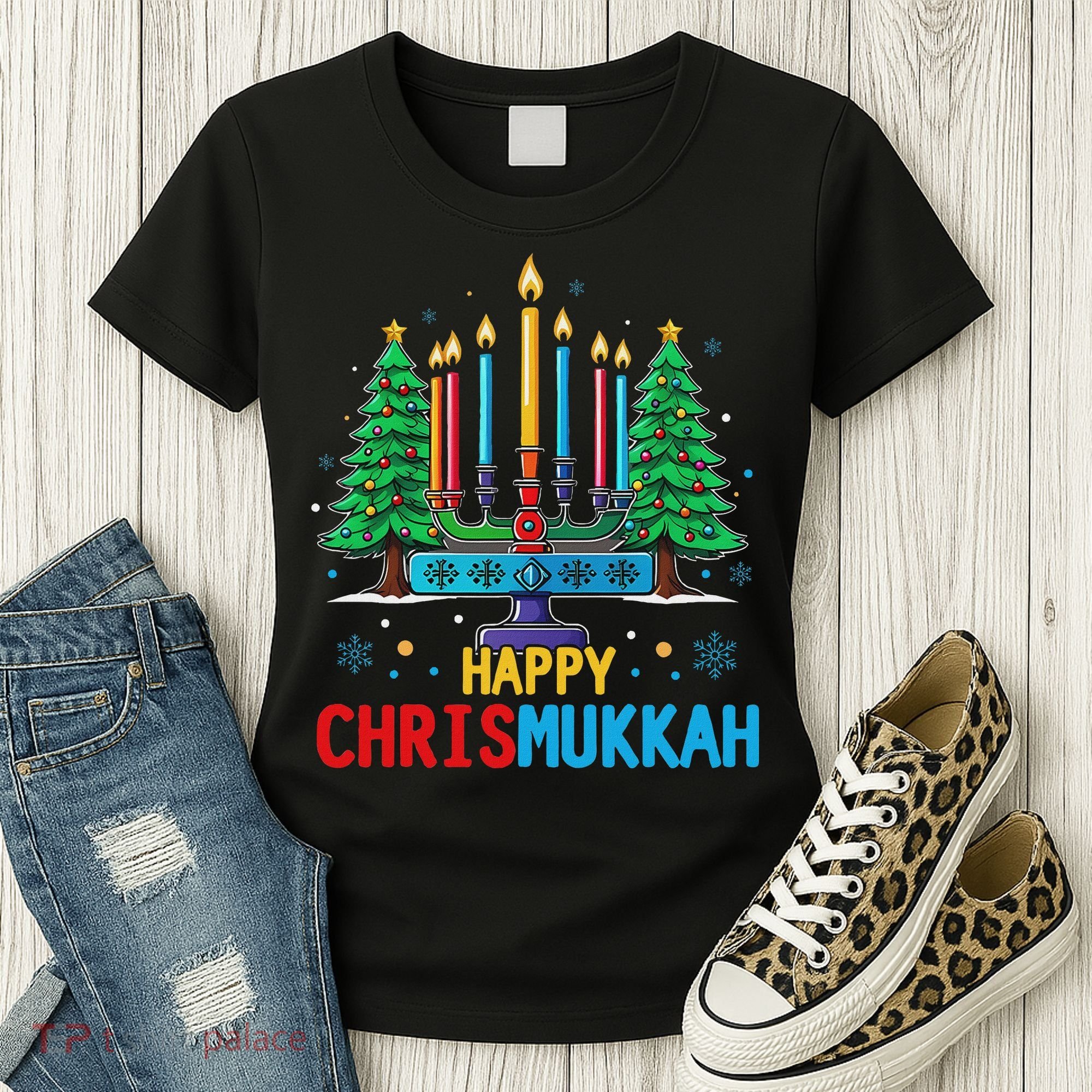 Merry Chrismukkah Happy Christmas Hanukkah Women's T-Shirt