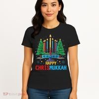 Merry Chrismukkah Happy Christmas Hanukkah Women's T-Shirt thumb 4