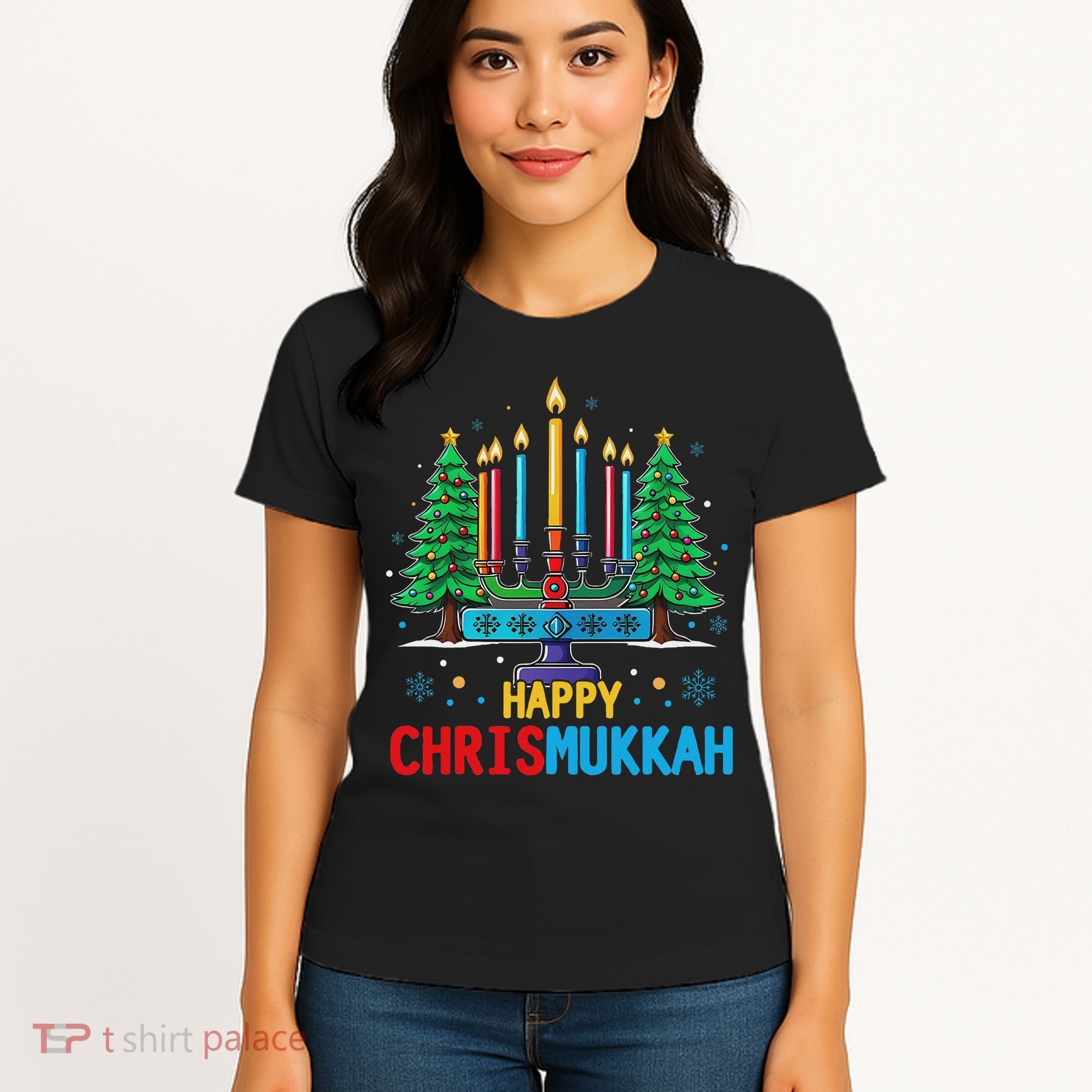 Merry Chrismukkah Happy Christmas Hanukkah Women's T-Shirt