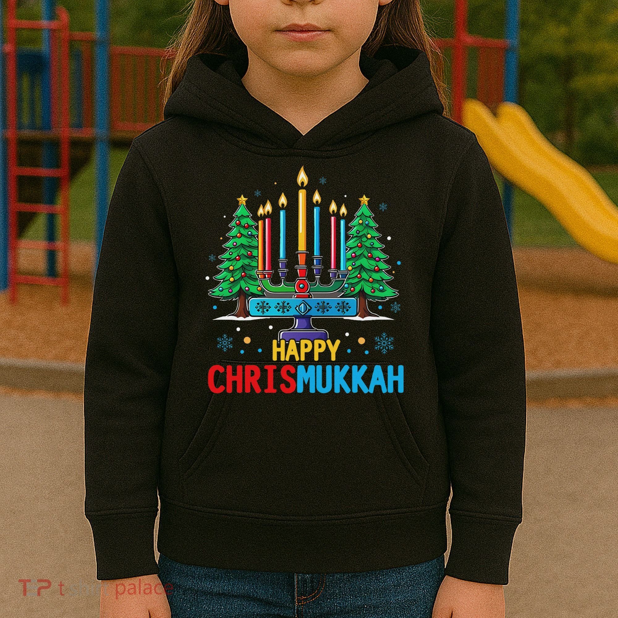 Merry Chrismukkah Happy Christmas Hanukkah Kids Hoodie