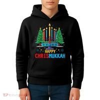 Merry Chrismukkah Happy Christmas Hanukkah Kids Hoodie thumb 4