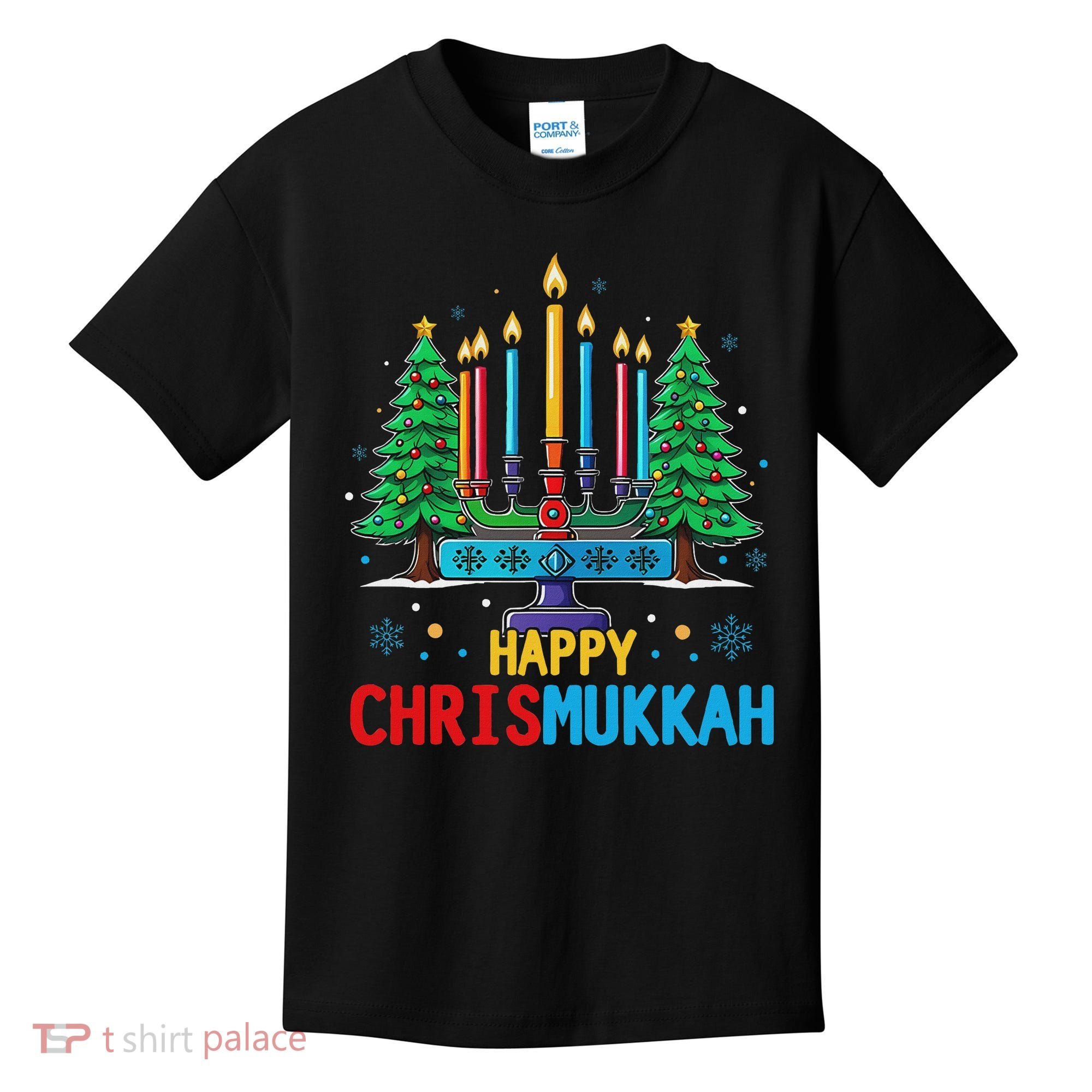 Merry Chrismukkah Happy Christmas Hanukkah Kids T-Shirt