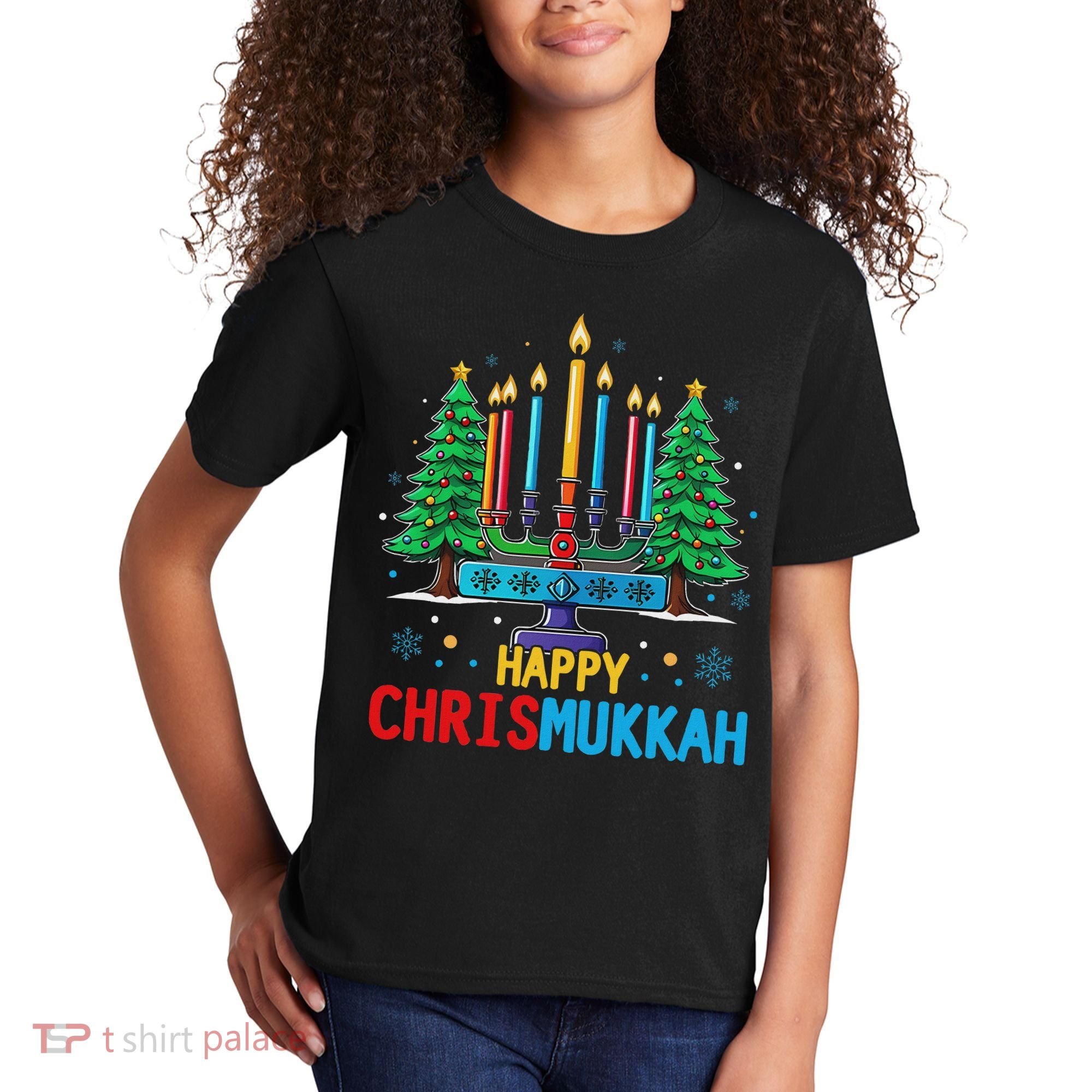 Merry Chrismukkah Happy Christmas Hanukkah Kids T-Shirt