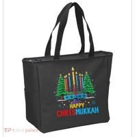 Merry Chrismukkah Happy Christmas Hanukkah Tote Bag thumb 2