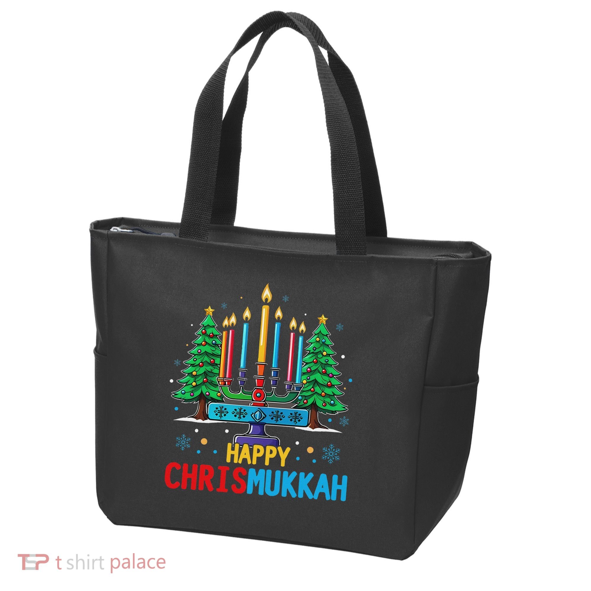 Merry Chrismukkah Happy Christmas Hanukkah Tote Bag