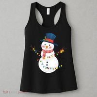 Merry Christmas Happy Snowman Winter Christmas Lights Boys Girls Women's Tank Top thumb 3
