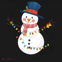 Merry Christmas Happy Snowman Winter Christmas Lights Boys Girls Women's Tank Top thumb 5