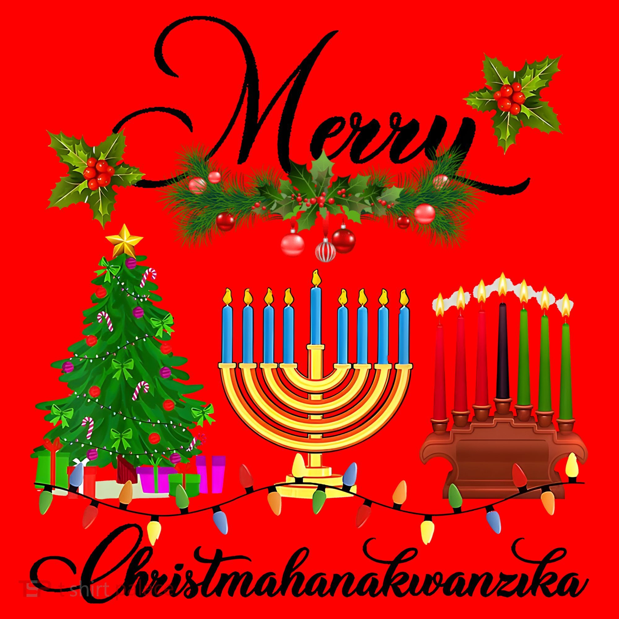Merry Christmas Hanukkah Kwanzaa Hanukkah Jewish Santa Hat
