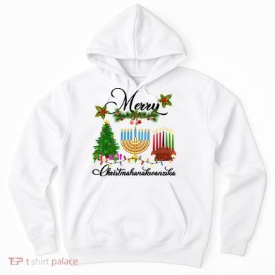 Merry Christmas Hanukkah Kwanzaa Hanukkah Jewish Hoodie
